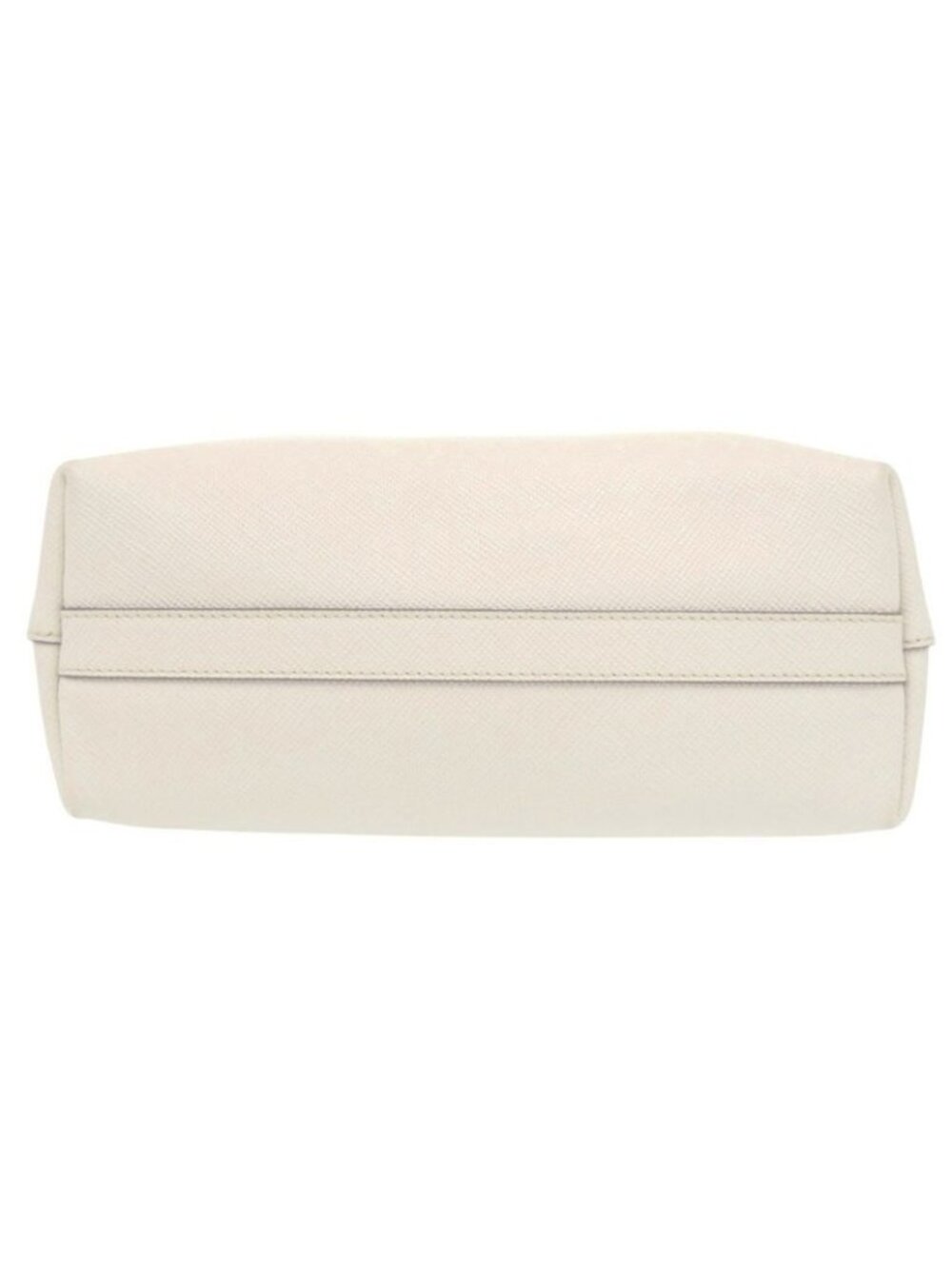Prada Triangle Logo Plato Tote Silver Saffiano Leather White Shoulder Bag - Picture 3 of 9